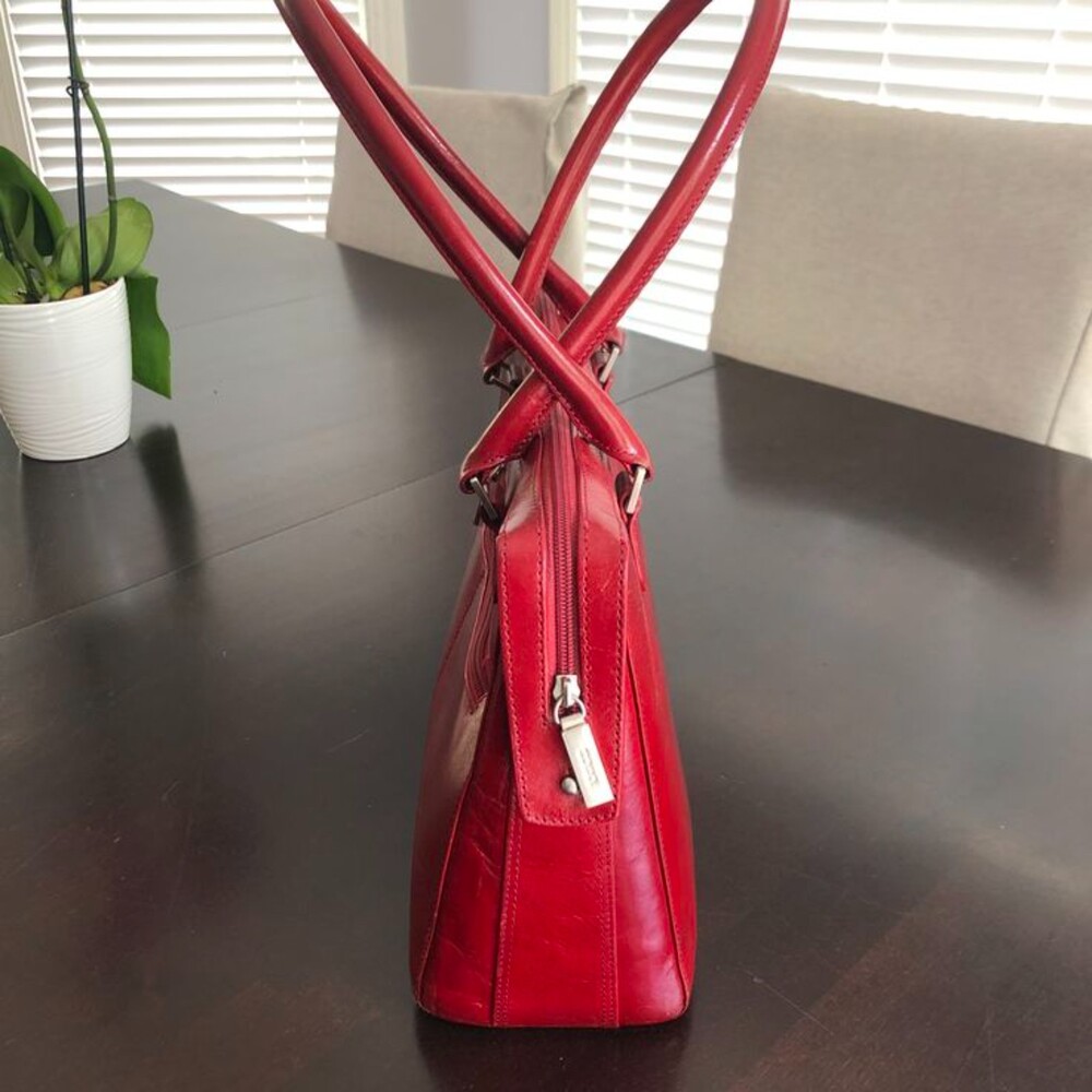 HOBO International Red Satchel Handbag Purse Shoulder Bag - Picture 11 of 15
